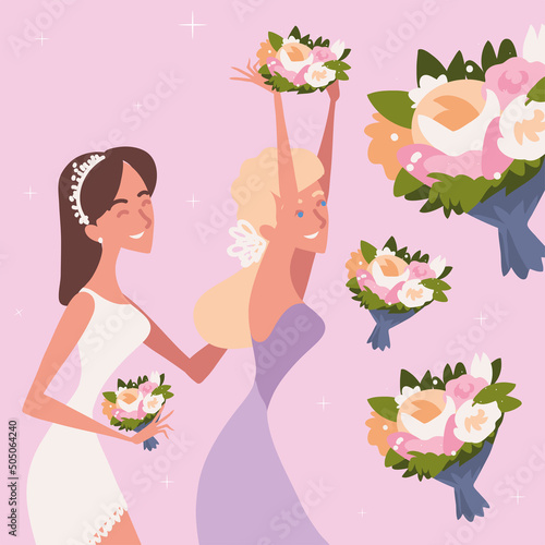bride throw bouquet