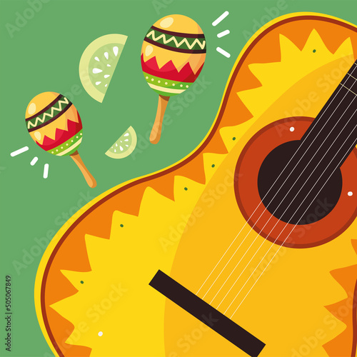 mexican maraca and guitar