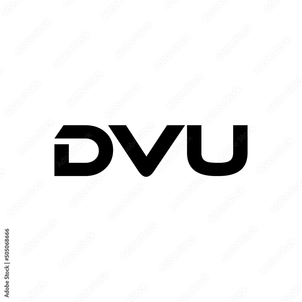 DVU letter logo design with white background in illustrator, vector logo modern alphabet font overlap style. calligraphy designs for logo, Poster, Invitation, etc.