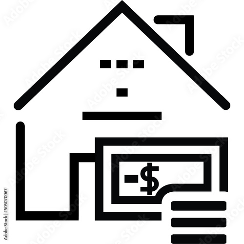 Home loan, home value, property price icon