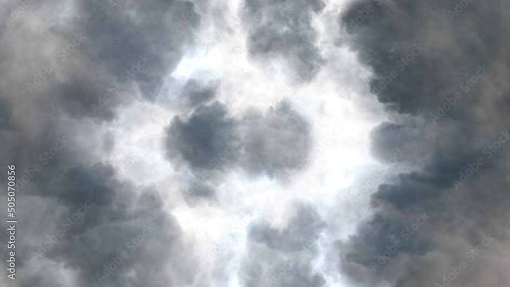 Lightning and thunderstorm with dark clouds 4k