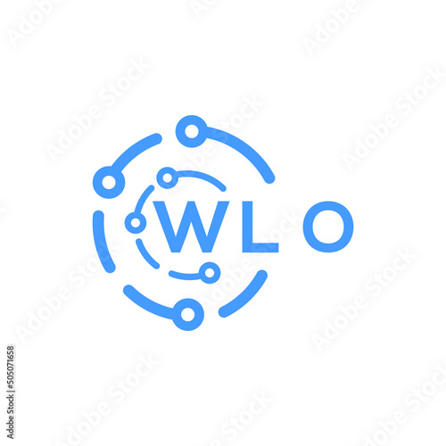WLO technology letter logo design on white background. WLO creative initials technology letter logo concept. WLO technology letter design.