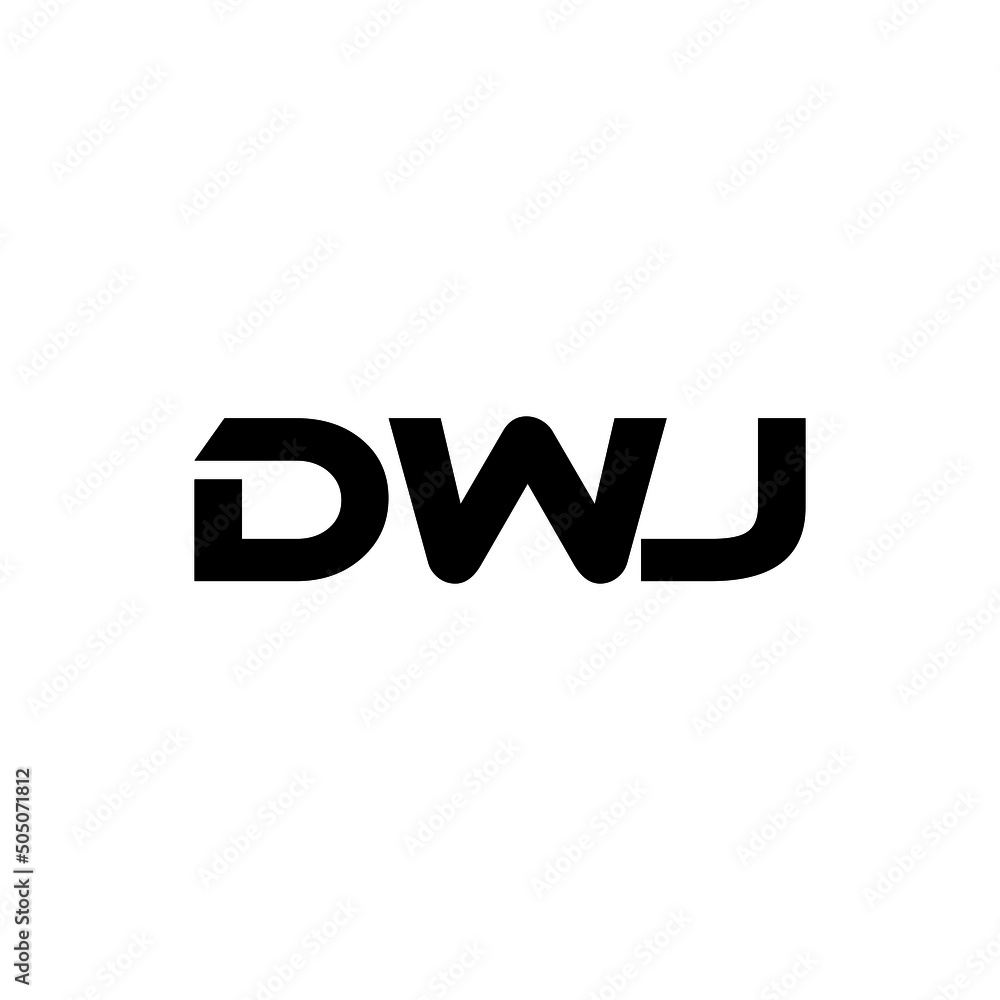 DWJ letter logo design with white background in illustrator, vector logo modern alphabet font overlap style. calligraphy designs for logo, Poster, Invitation, etc.