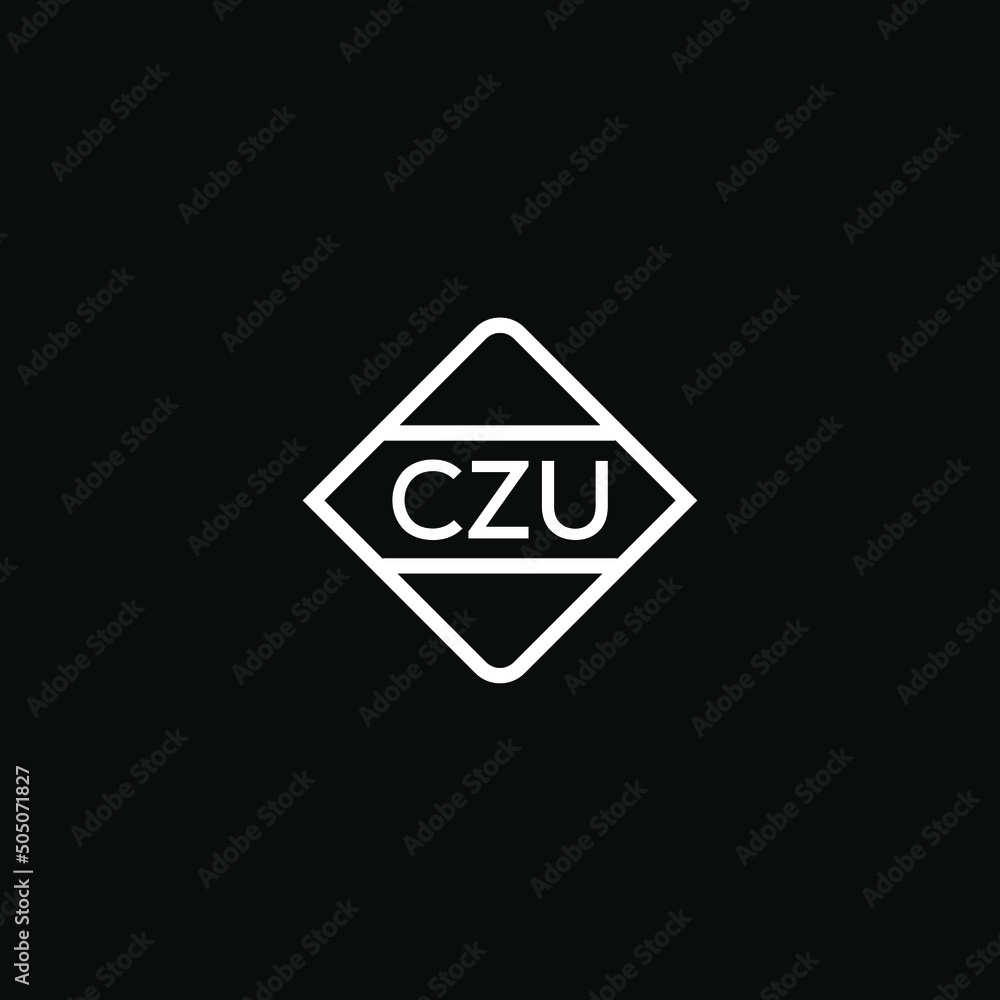 CZU letter design for logo and icon.CZU monogram logo.vector illustration with black background.	 - obrazy, fototapety, plakaty 