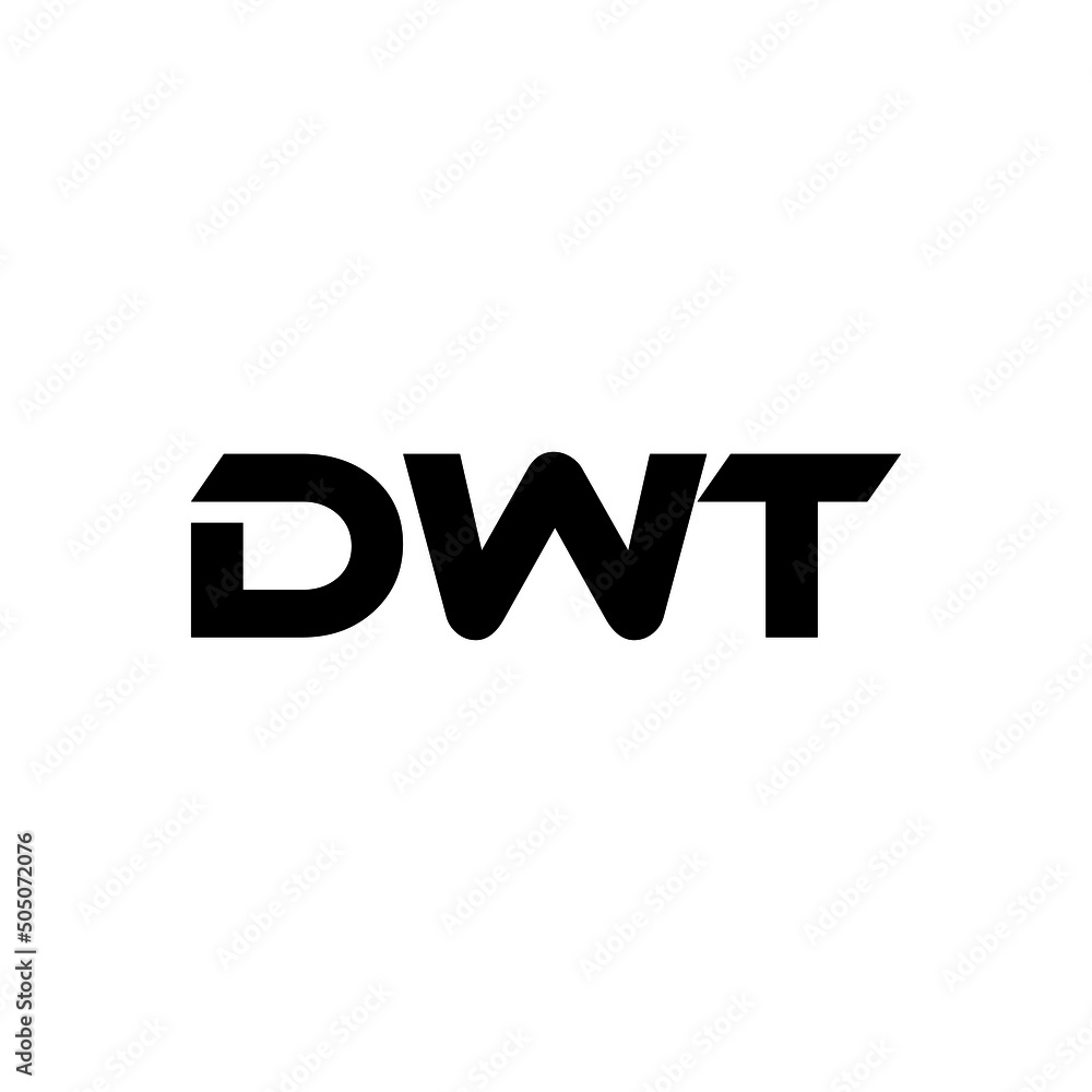 DWT letter logo design with white background in illustrator, vector logo modern alphabet font overlap style. calligraphy designs for logo, Poster, Invitation, etc.