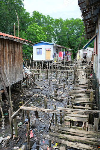 The isolated stilt village Kampung Batu at the rural of east Malaysia sabah. 