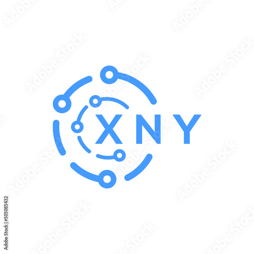 XNY technology letter logo design on white  background. XNY creative initials technology letter logo concept. XNY technology letter design. photo