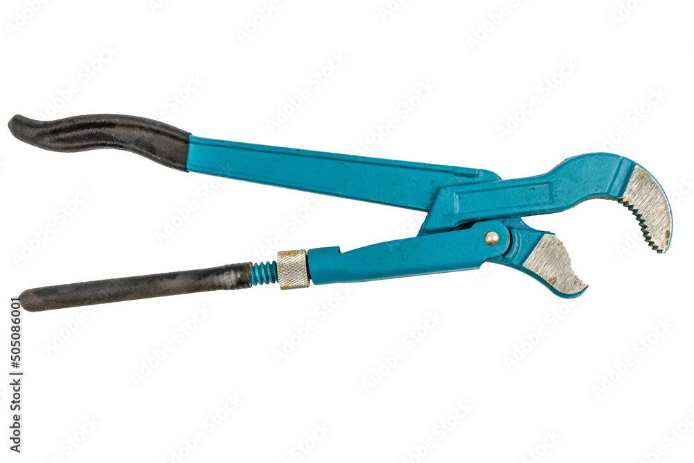 Adjustable pipe wrench isolated on a white background Adjustable pipe wrench isolated on a white background