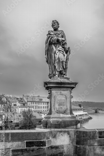 Statue of Jude the Apostle, Charles Bridge in Prague, Czech Republic