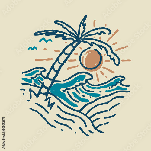 Great summer for surfing graphic illustration vector art t-shirt design