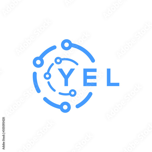 YEL technology letter logo design on white  background. YEL creative initials technology letter logo concept. YEL technology letter design.
 photo