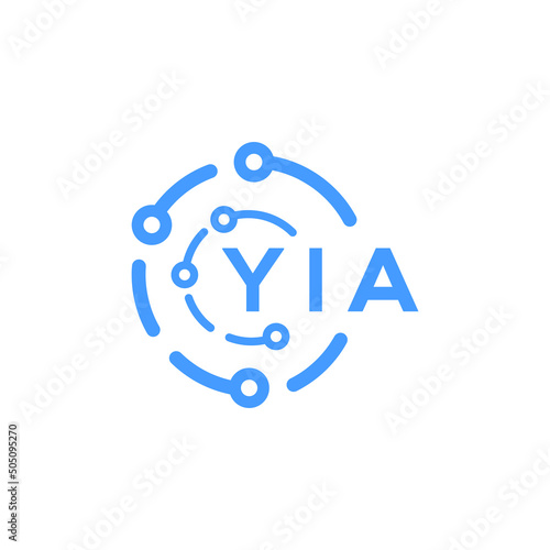 YIA technology letter logo design on white  background. YIA creative initials technology letter logo concept. YIA technology letter design. photo