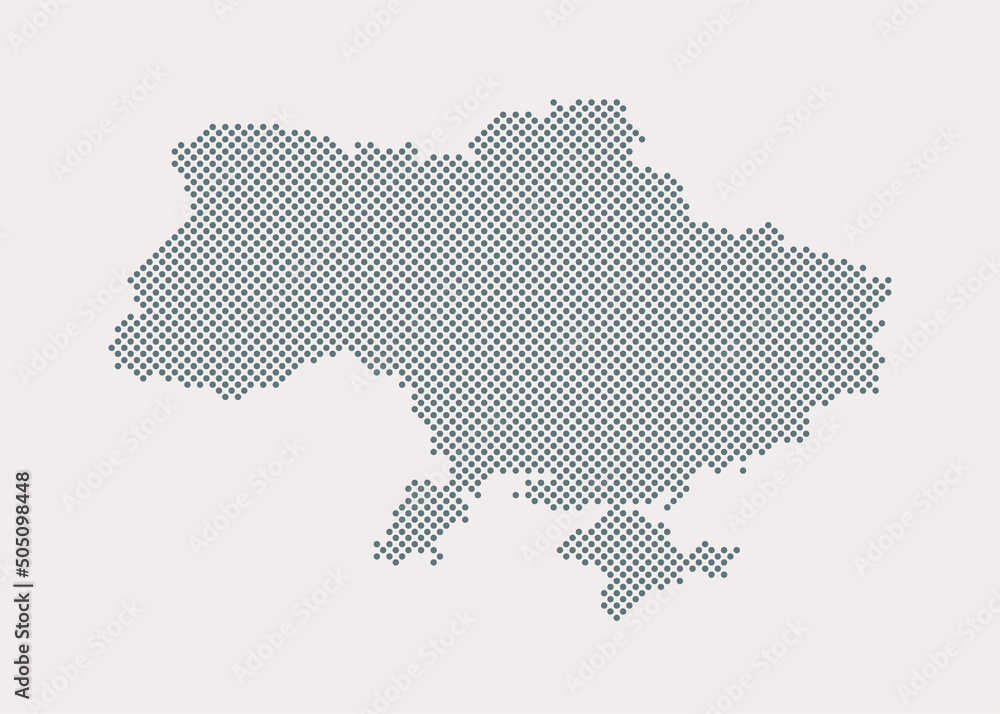 Vector map Ukraine from dots, digital template