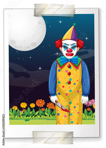 A photo of creepy clown