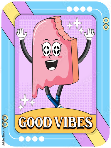 Funny ice cream cartoon character