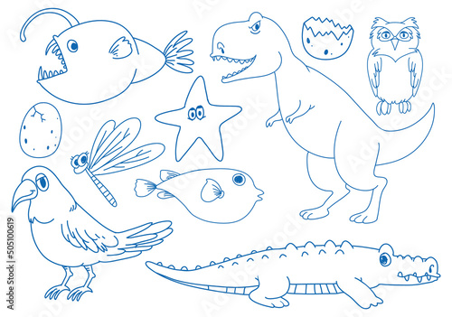 Doodle sketch design set