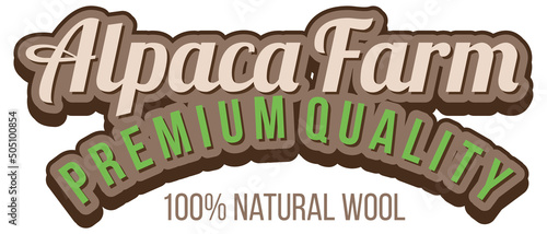 Alpaca farm logo template for wool products