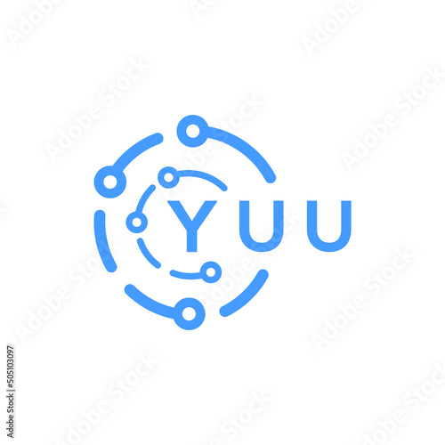 YUU technology letter logo design on white  background. YUU creative initials technology letter logo concept. YUU technology letter design. photo