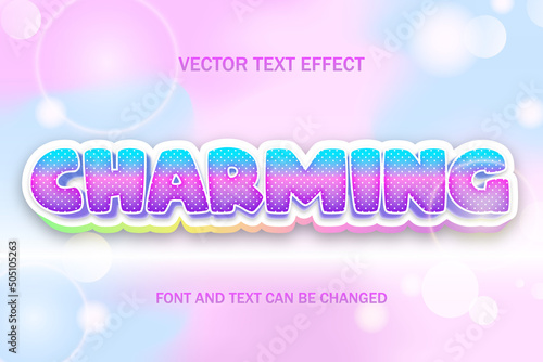 charming colorfull sparkling holographic editable text effect style template