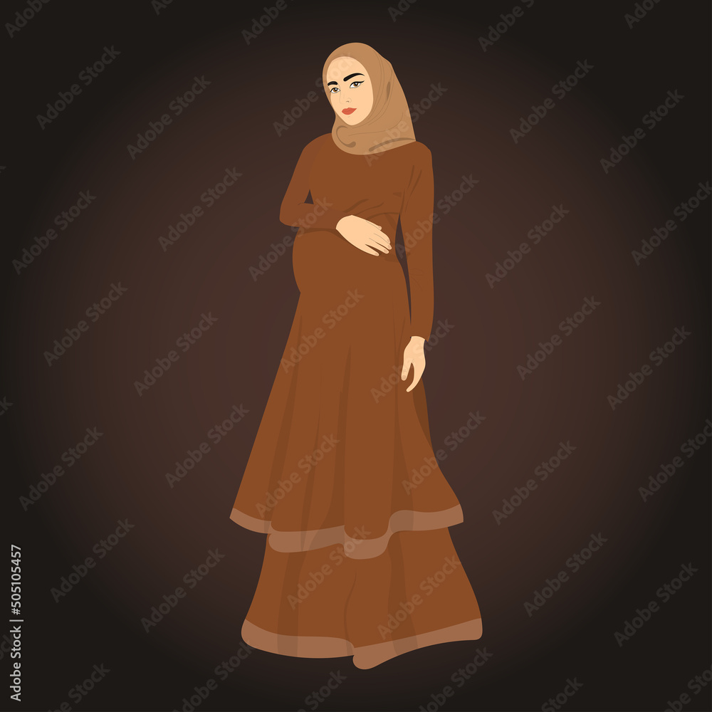 Pregnant Muslim woman in elegance dress Pregnant Muslim woman in elegance dress