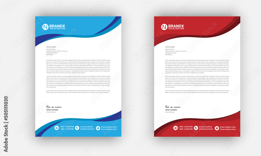 Obraz premium Modern Professional Letterhead Template Design