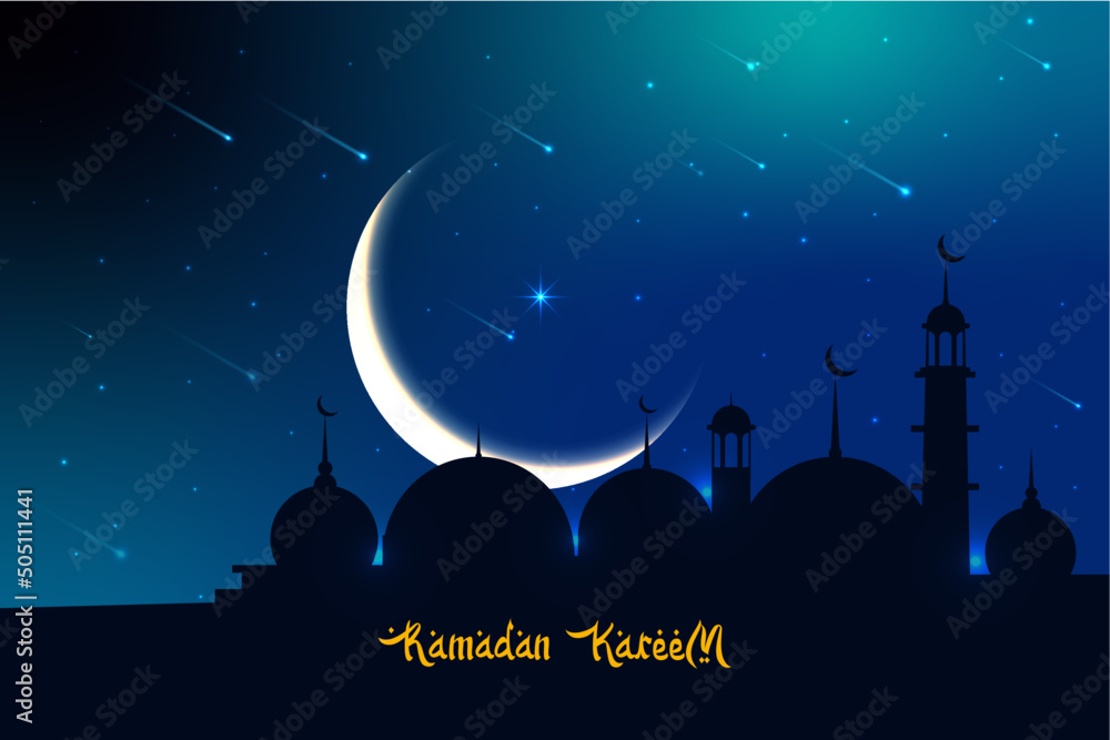 Greeting Ramadan Kareem Line art color design. beautiful Islamic celebration card Greeting Ramadan Kareem Line art color design. beautiful Islamic celebration card