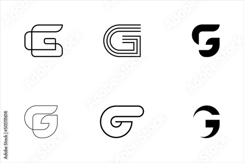 monogram letter g logo design templates inspiration