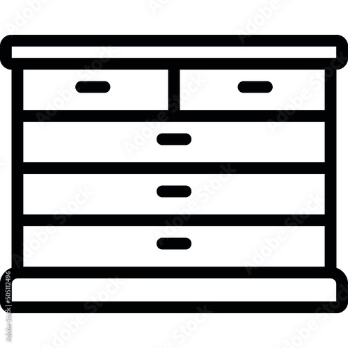 Short Chest Of Drawers Icon