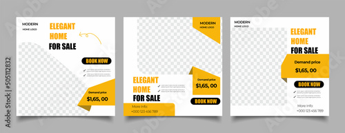 Flat real estate instagram post templates	