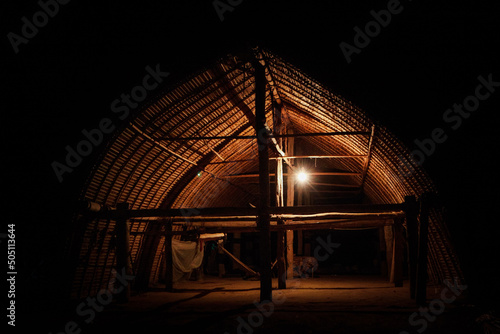 Traditional housing structure of the Asurini tribe of Baixo Amazonas in the Brazilian Amazon photo