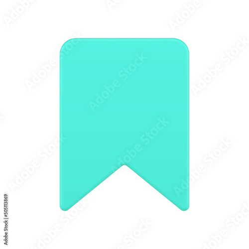 Vertical green glossy bookmark rate navigational label template realistic 3d icon vector
