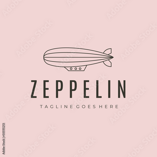 zeppelin air line art logo vector symbol illustration design