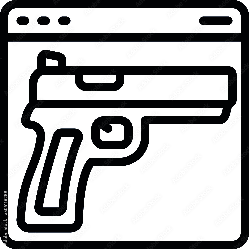 Online Gun Crime Icon