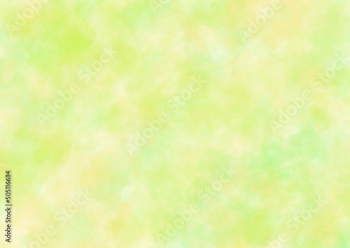 Abstract art blurred background light green and yellow colors. Watercolor painting on canvas with olive blurry gradient.