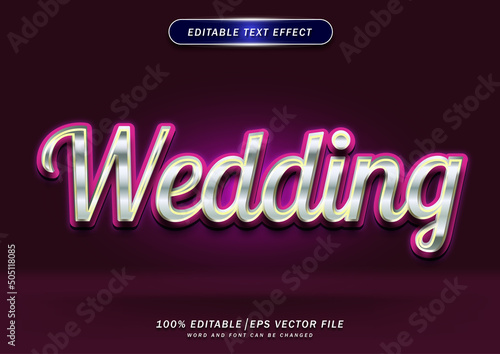 Luxury wedding text style effect editable font
