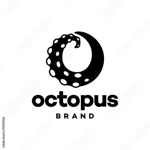 O letter initial for Octopus logo. Tentacles On O Letter Logotype icon Design 