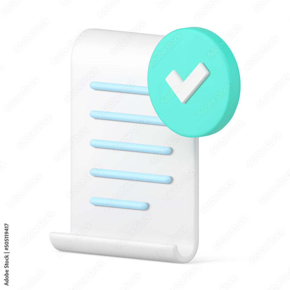 Isometric to do list check mark daily examination paper document 3d icon realistic vector Isometric to do list check mark daily examination paper document 3d icon realistic vector