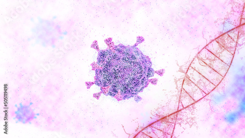 Fotografia COVID-19 virus SARS-COV-2 OMICRON strain, covid-19  ba