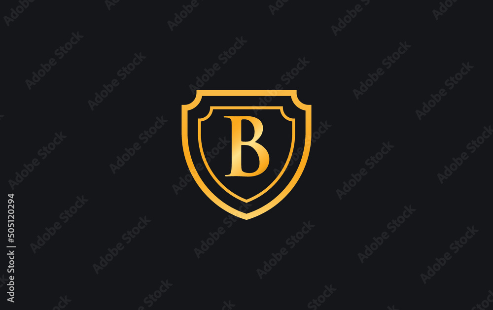 Double shield and golden elegant logo design vector with the letter B Double shield and golden elegant logo design vector with the letter B