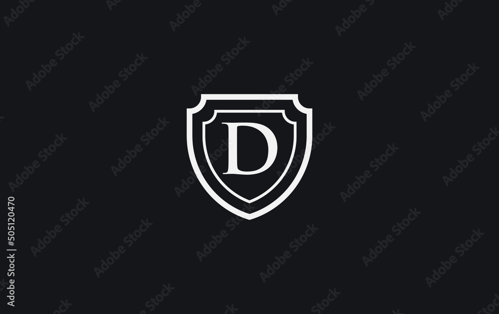 Double shield and golden elegant logo design vector with the letter D Double shield and golden elegant logo design vector with the letter D