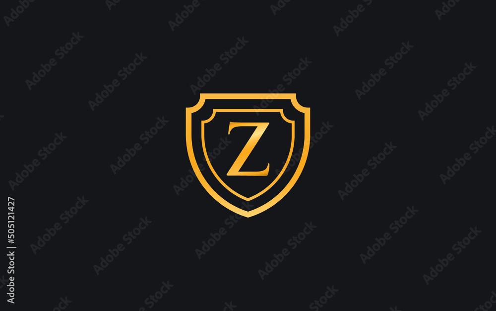 Double shield and golden elegant logo design vector with the letter Z Double shield and golden elegant logo design vector with the letter Z