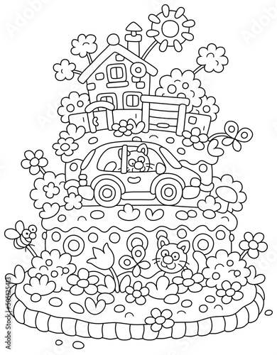 Fancy sweet birthday cake d...