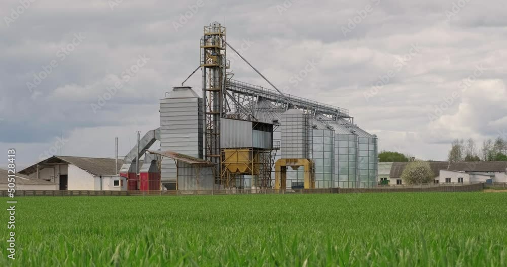 agro silos granary elevator on agro-processing manufacturing plant for processing drying cleaning and storage of agricultural products, flour, cereals and grain. agro silos granary elevator on agro-processing manufacturing plant for processing drying cleaning and storage of agricultural products, flour, cereals and grain.