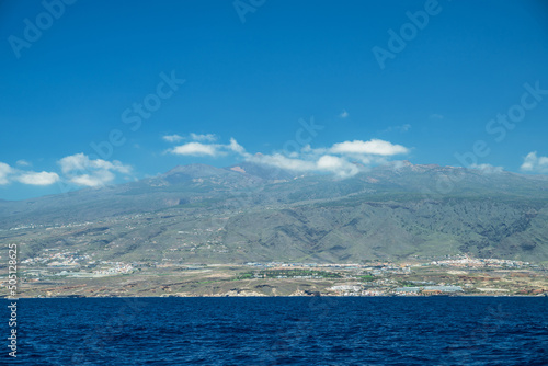 View on Tenerife island from ocean.