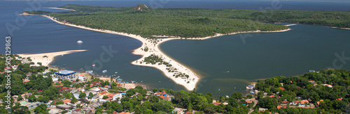 Aerial view of Alter do Chao, seasonal beach that rises after disappearing during rainy season in Santarém, Pará State, Brazil. 2013. photo
