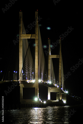 Night view of Alça Viária bridge in Belém, Pará, Amazon, Brazil. photo