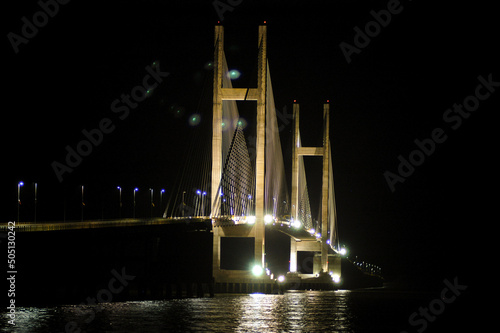 Night view of Alça Viária bridge in Belém, Pará, Amazon, Brazil. photo