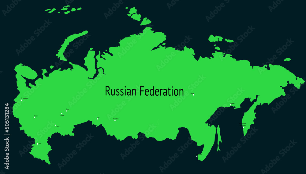 Obraz premium Vector map of Russia. map of the Russian Federation. 