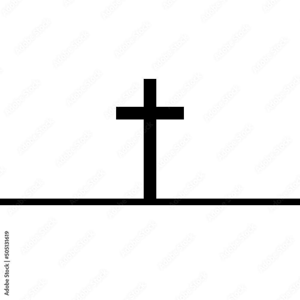 Christian cross icon isolated on white
