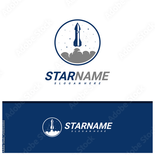 Rocket logo design vector, Creative Rocket logo concepts template illustration.